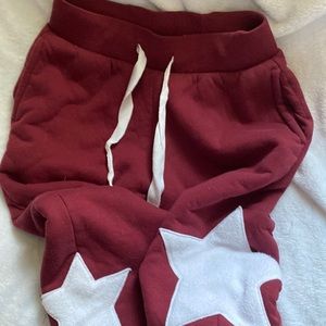 fuzzy star jogger/sweatpants